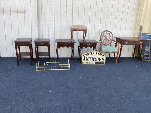 65935  French Country Louis XV window Bench Ottoman