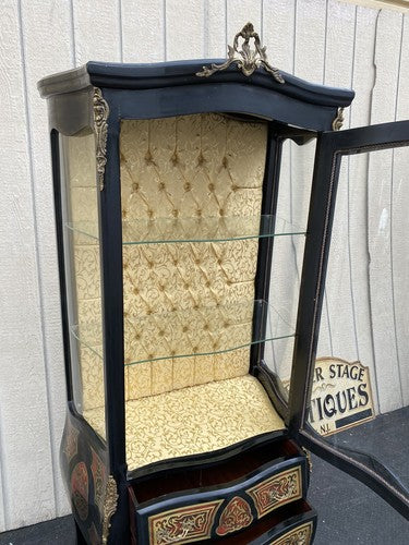 65346   Louis XV Glass Decorator Curio China Cabinet