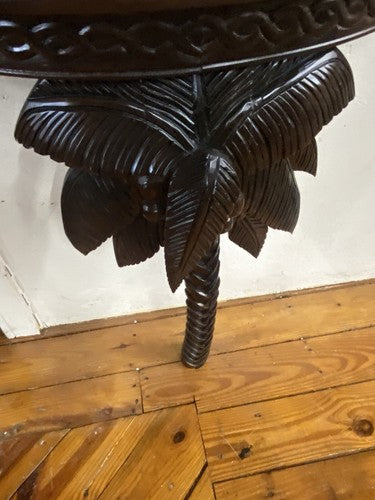 65312 Pair Mahogany Palm Tree Wall Table Stand s