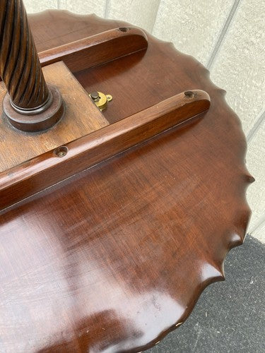 66324 CHARAK Furniture PAIR Mahogany Tilt Top Lamp Table Stand s