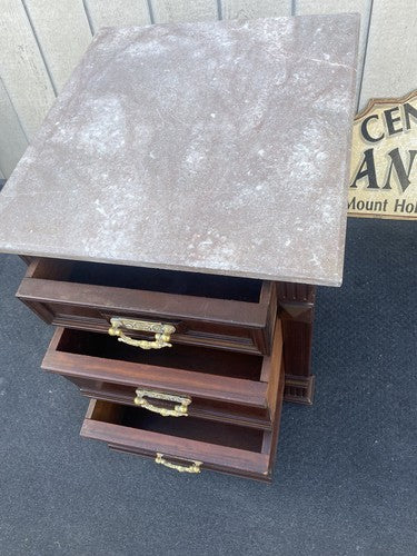 64722 Antique Victorian Marble Top Nightstand End Table Stand