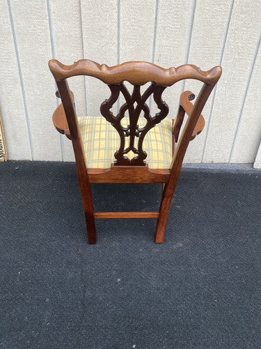 65881  GEORGIAN Furnishings Chippendale Armchair Chair Solid Mahogany