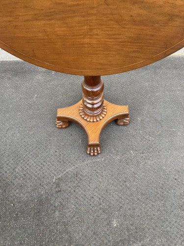 66045   Antique Victorian  Inlaid Tilt Top Lamp Table Stand