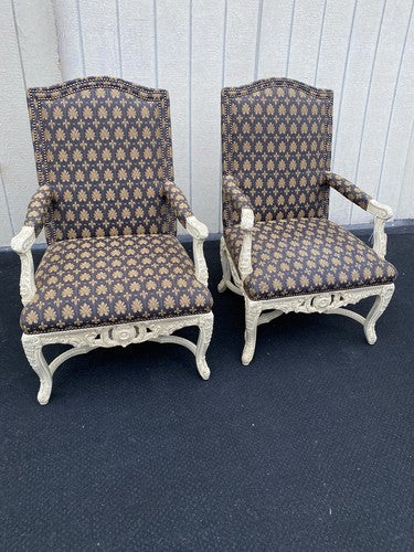 61185  Pair Romantic Shabby Armchair Chair s