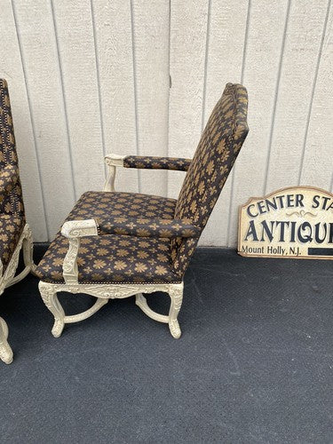 61185  Pair Romantic Shabby Armchair Chair s