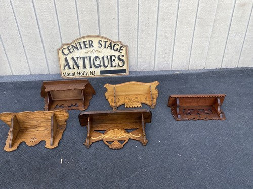 66003 Antique Victorian Mantle Clock Wall Shelf Curio Shelf