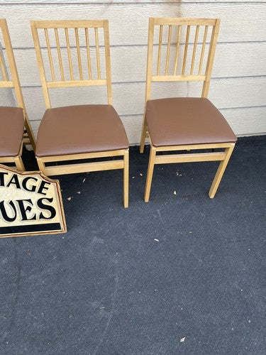 65477 Set of 4 Maple FOLD UP FOLDING Chair s Chairs