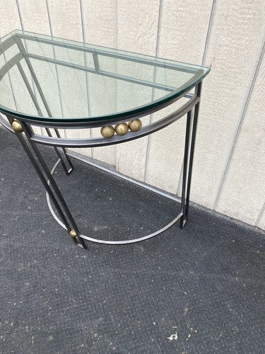 65275 Glass Top Iron Console Table Stand