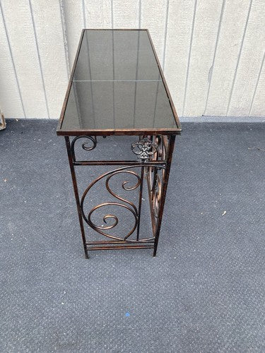 66146 Metal Console Hall Table Stand with Tile Top