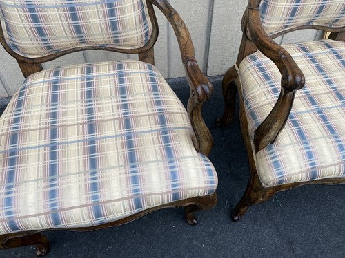 64833 Pair French Country Louis XV Bergere Armchair Chair s