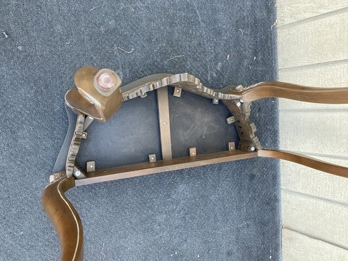 64748  Marble Top Carved Mahogany Console Table