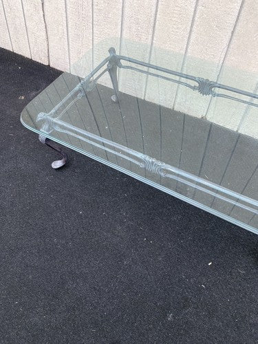 65901 Quality Bird Figural Glass Top Coffee Table