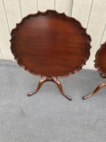 66324 CHARAK Furniture PAIR Mahogany Tilt Top Lamp Table Stand s