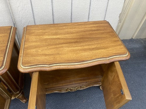64496  Pair French Country 2 Door Nightstands