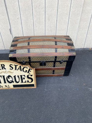 65518   Antique Dome Top Trunk Storage Chest