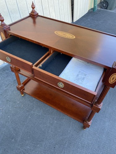 64899 Inlaid BOMBAY Mahogany Sideboard Server Cabinet