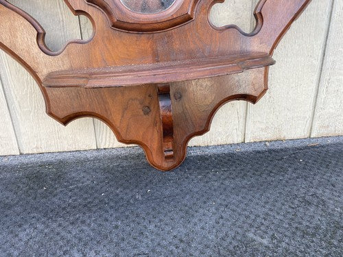 64821 Antique Victorian Walnut Hatrack Wall Mirror