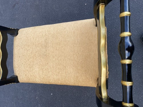 66067 Decorator Ebony Stenciled Vanity bench Stool