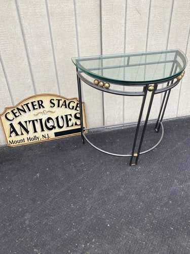 65275 Glass Top Iron Console Table Stand