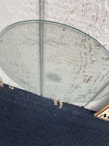 65128 Bronze ?? Decorator Coffee Table with Beutiful Etched  Glass Top Stand