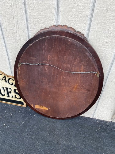 65177 Solid Mahogany Hand Made Oval Mirror