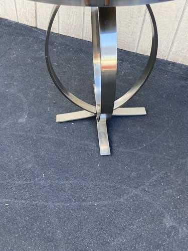 65722 Marble Top Modern Chrome and Marble Lamp Table Stand