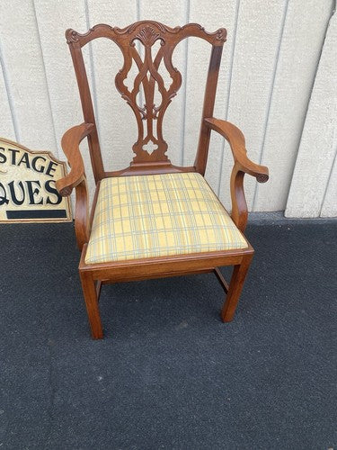 65881  GEORGIAN Furnishings Chippendale Armchair Chair Solid Mahogany