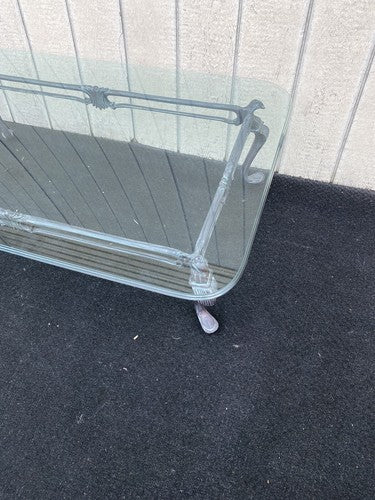 65901 Quality Bird Figural Glass Top Coffee Table