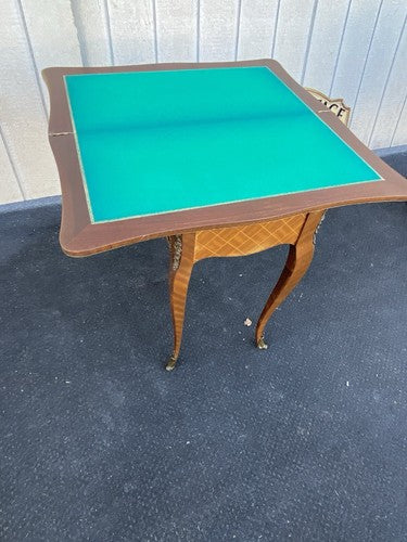 66255 French Country Louis XV Flip Top Game Table Bronze ormalu