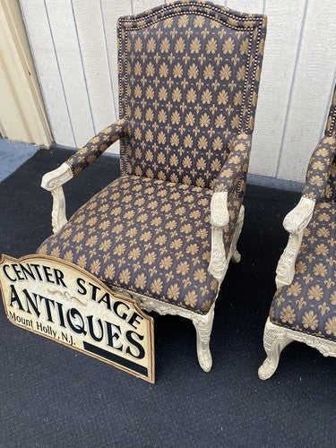 61185  Pair Romantic Shabby Armchair Chair s