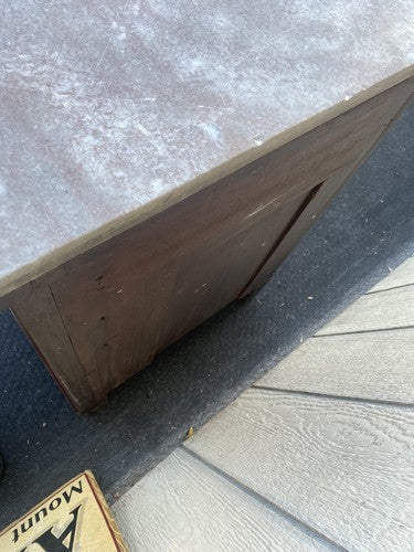 64722 Antique Victorian Marble Top Nightstand End Table Stand