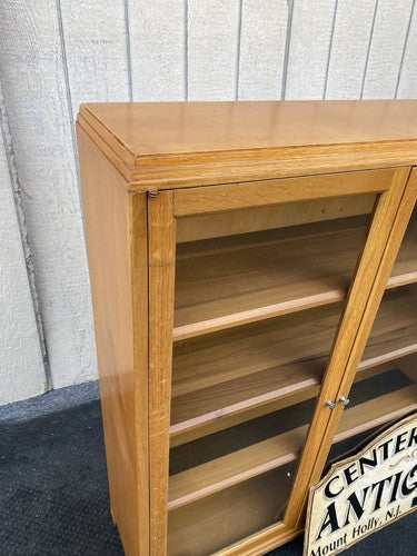 66237 Solid Oak Bookcase Curio Cabinet