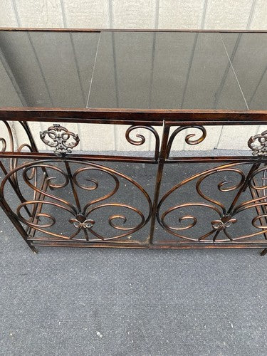 66146 Metal Console Hall Table Stand with Tile Top
