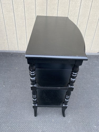 66147 Ebony Stenciled Decorator Shelf Sideboard Console Table Stand