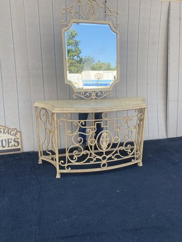 64721 Decorator Iron Console Table with Mirror