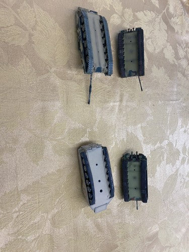 ES 59: Group of 4 Diecast metal  Military Vehicles Tanks  5" to 6" long