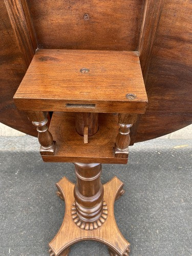 66045   Antique Victorian  Inlaid Tilt Top Lamp Table Stand