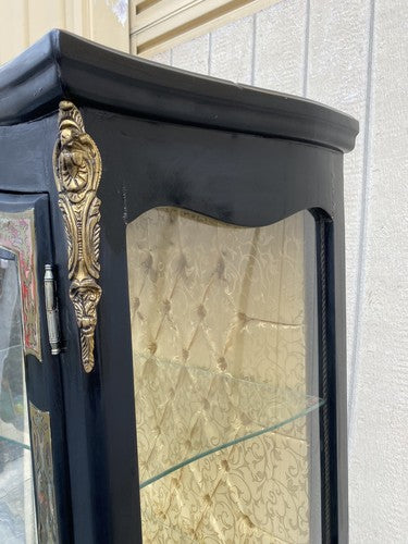 65346   Louis XV Glass Decorator Curio China Cabinet