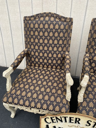 61185  Pair Romantic Shabby Armchair Chair s