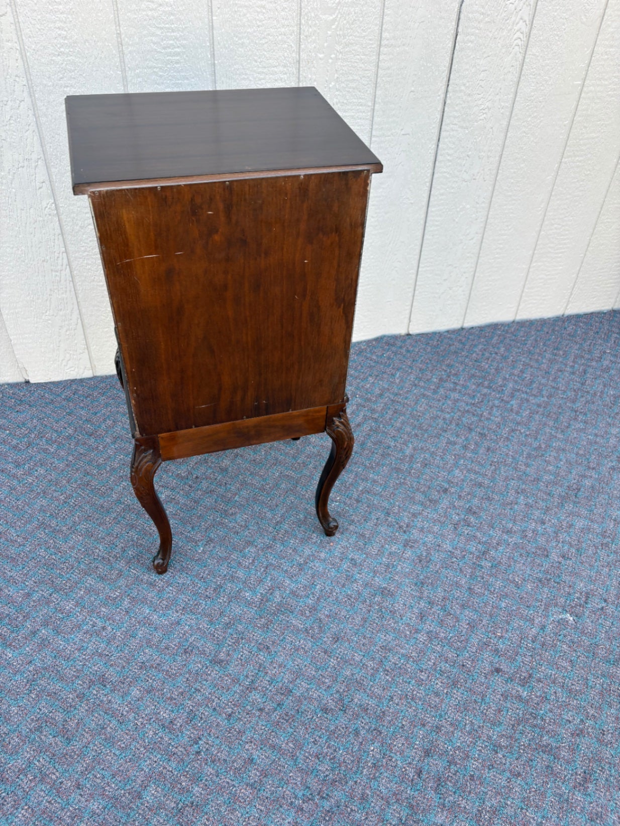 67863 Antique Mahogany Sheet Music Cabinet with Carved Cabriole Legs