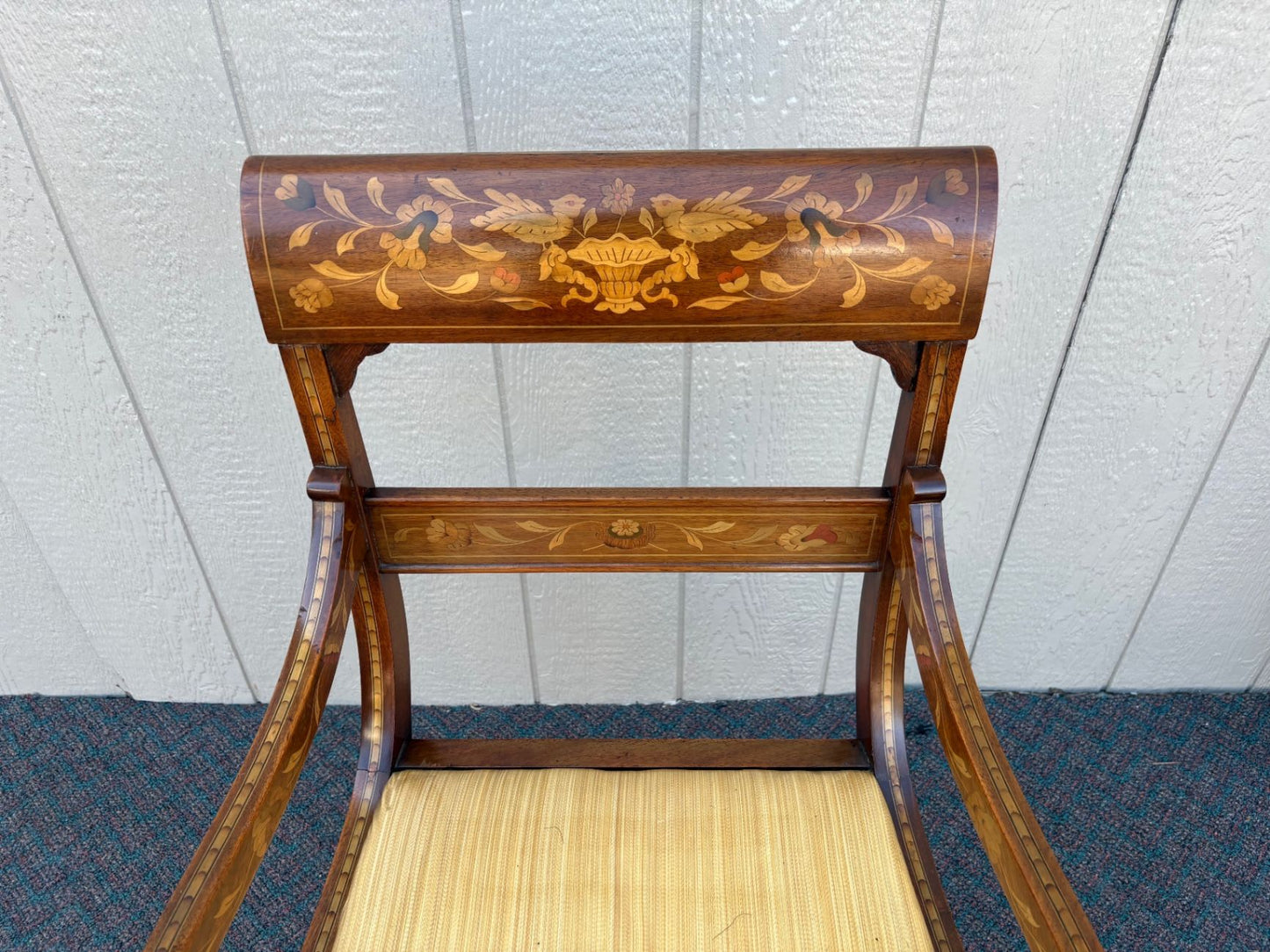 67609 Inlaid Empire Style Armchair with Floral Marquetry