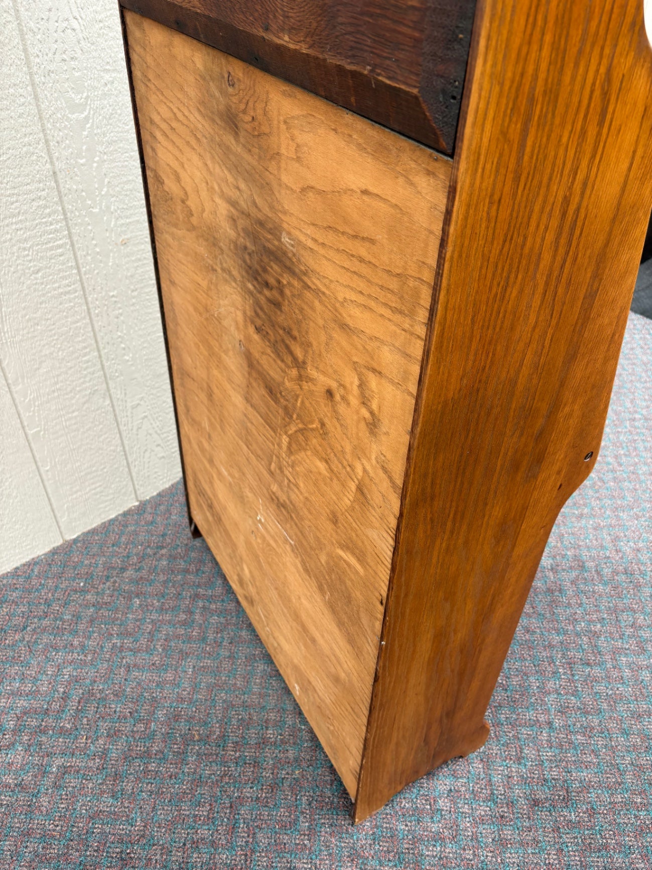67826 Antique Oak Larkin Desk with Mirror and Shelving, Early 1900s