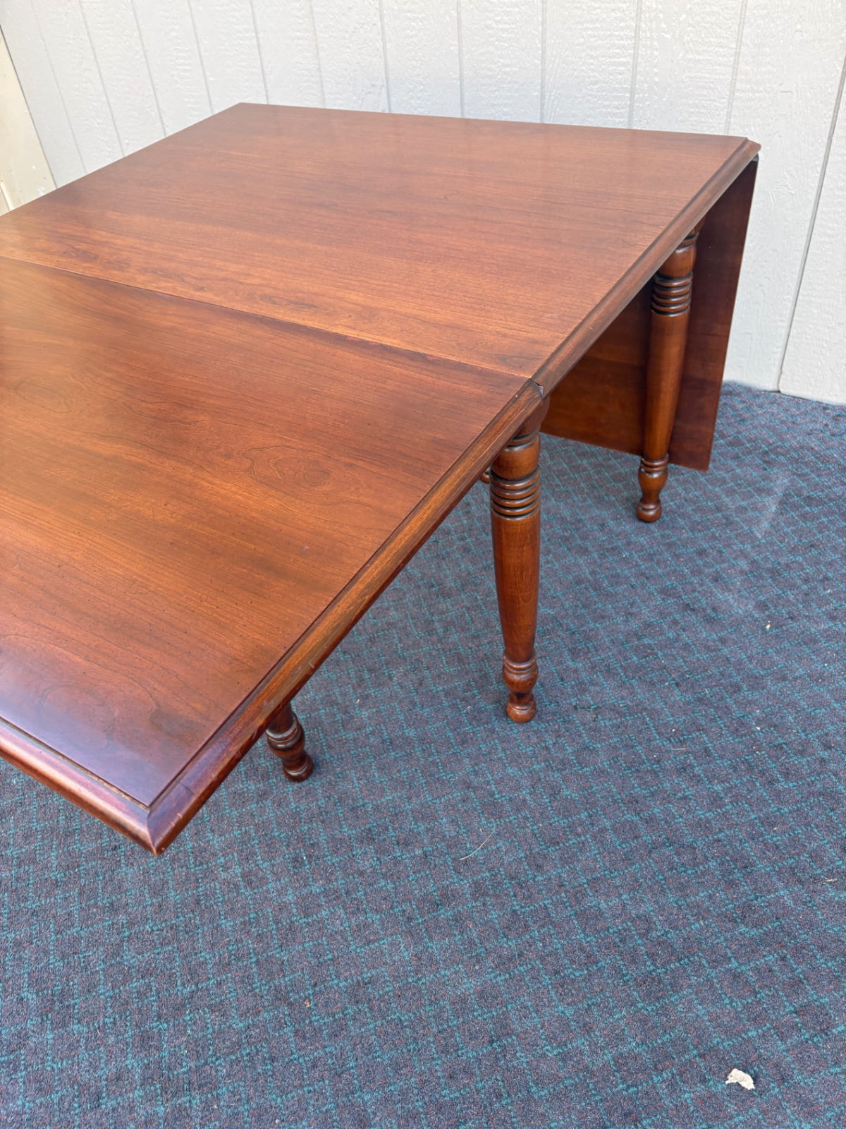Cherry Drop Leaf Dining Table with Turned Legs, Vintage Style
