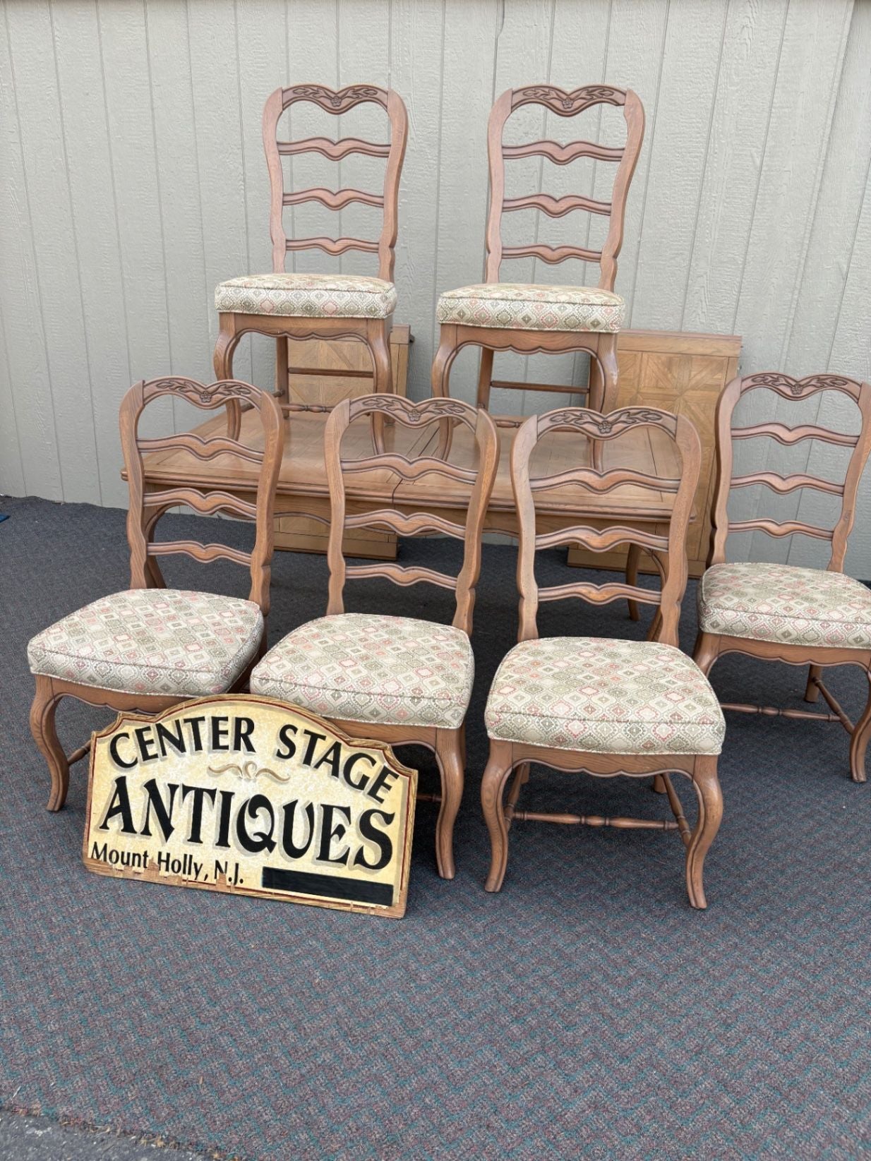 67426 French Provincial Dining Set with  Extendable Table and 6 Chairs