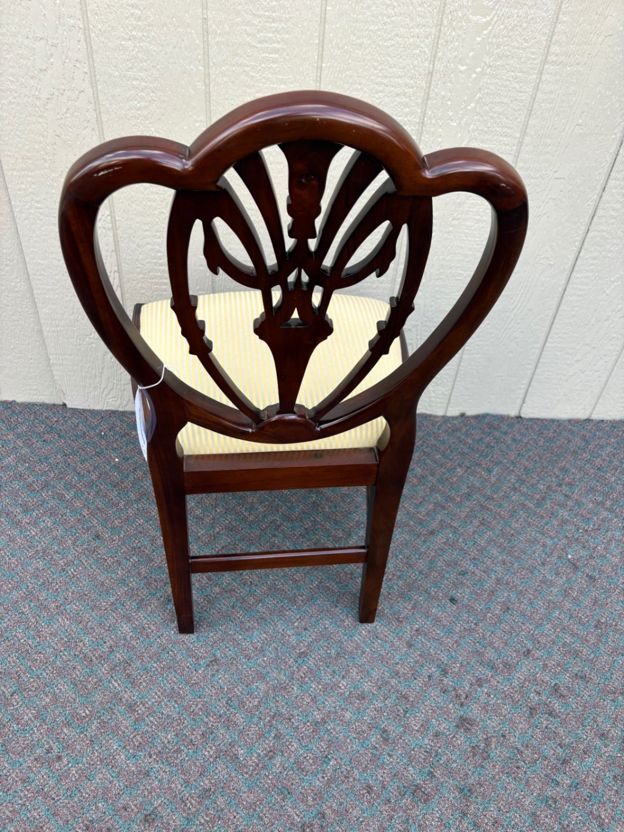 67639 Elegant Shield Back Dining Chair with Carved Mahogany Frame