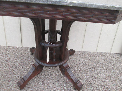 56217   Antique Victorian TENNESSEE Brown  Marble Top Lamp Table Stand