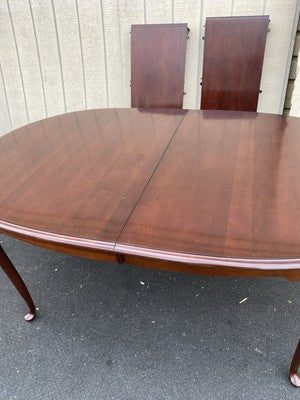 66604 SUMTER Furniture Dining Table w/ 2 Leafs + 6 Chairs Dining Top 100" x 44