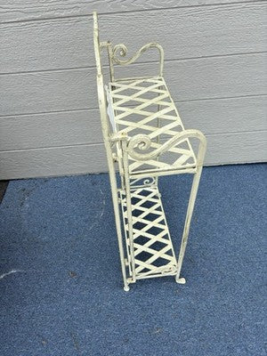 66414 Quality Iron Fold Up Bookcase  Curio Plant Shelf