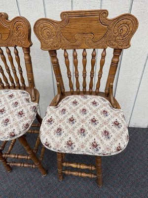 66334  Oak Tile Top Bar Liquor Cabinet with 2 Barstools Swivel  Stool Chair s