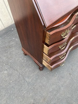 66491 JASPER Furniture Bubble Glass Secretary Desk w/ Bookcase Top